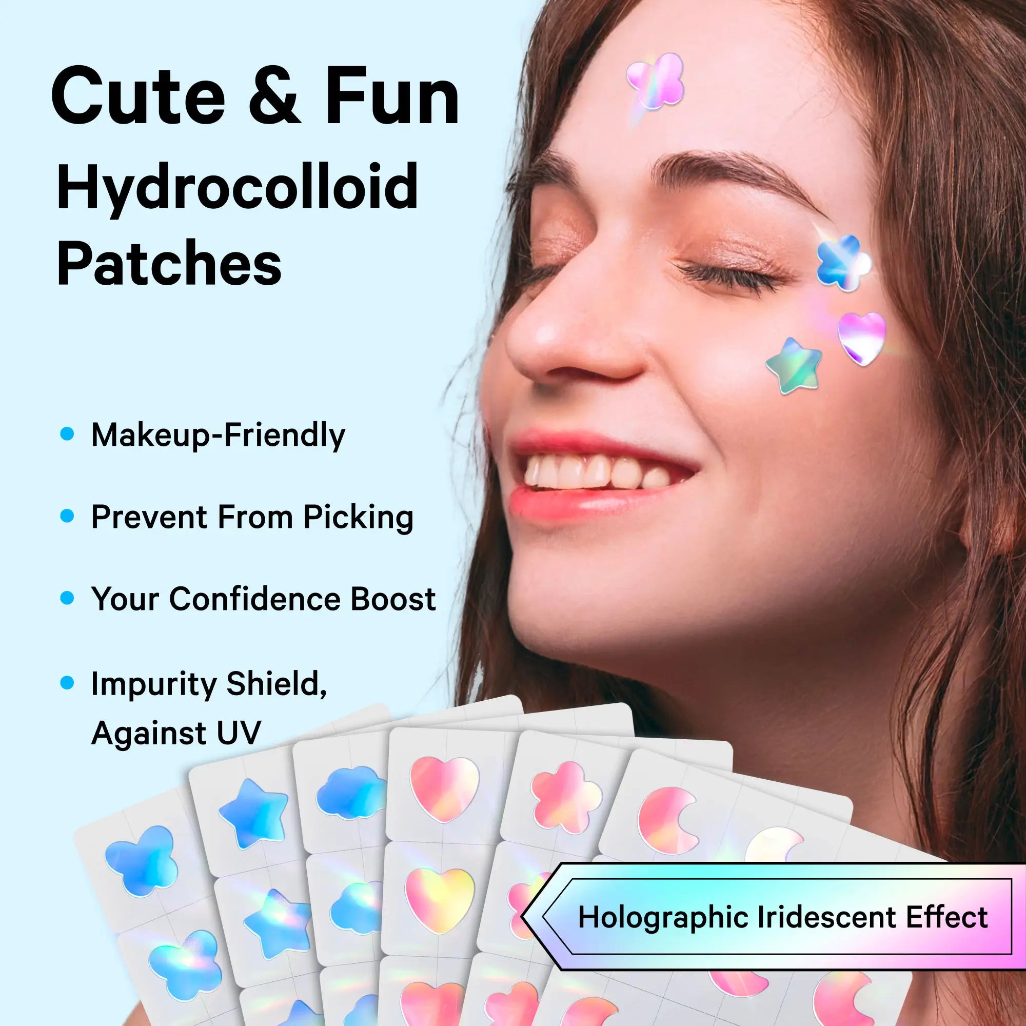 Cute+Hologram Hydrocolloid Pimple Patches--Single-Shape