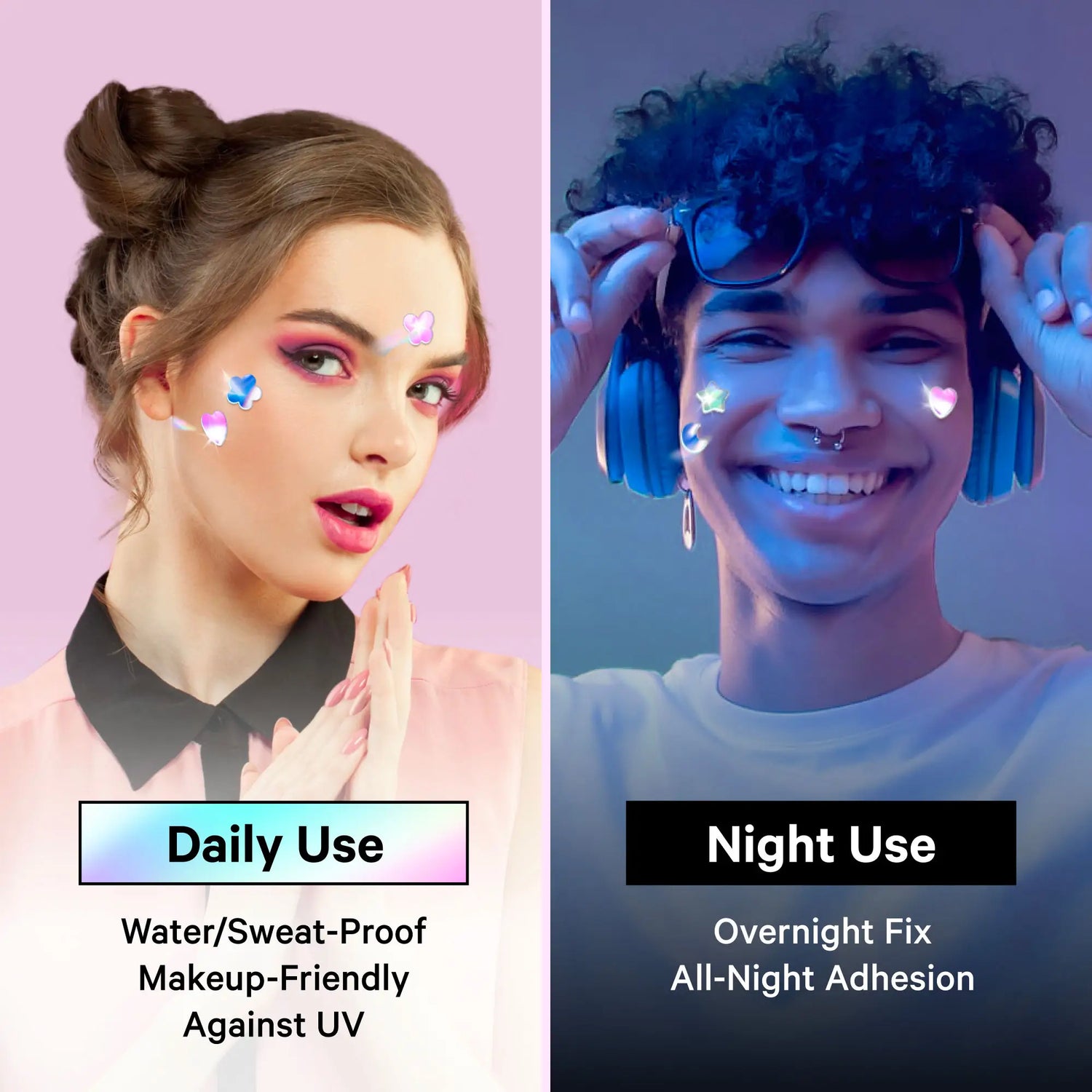 Cute+Hologram Hydrocolloid Pimple Patches--Triple-Shape