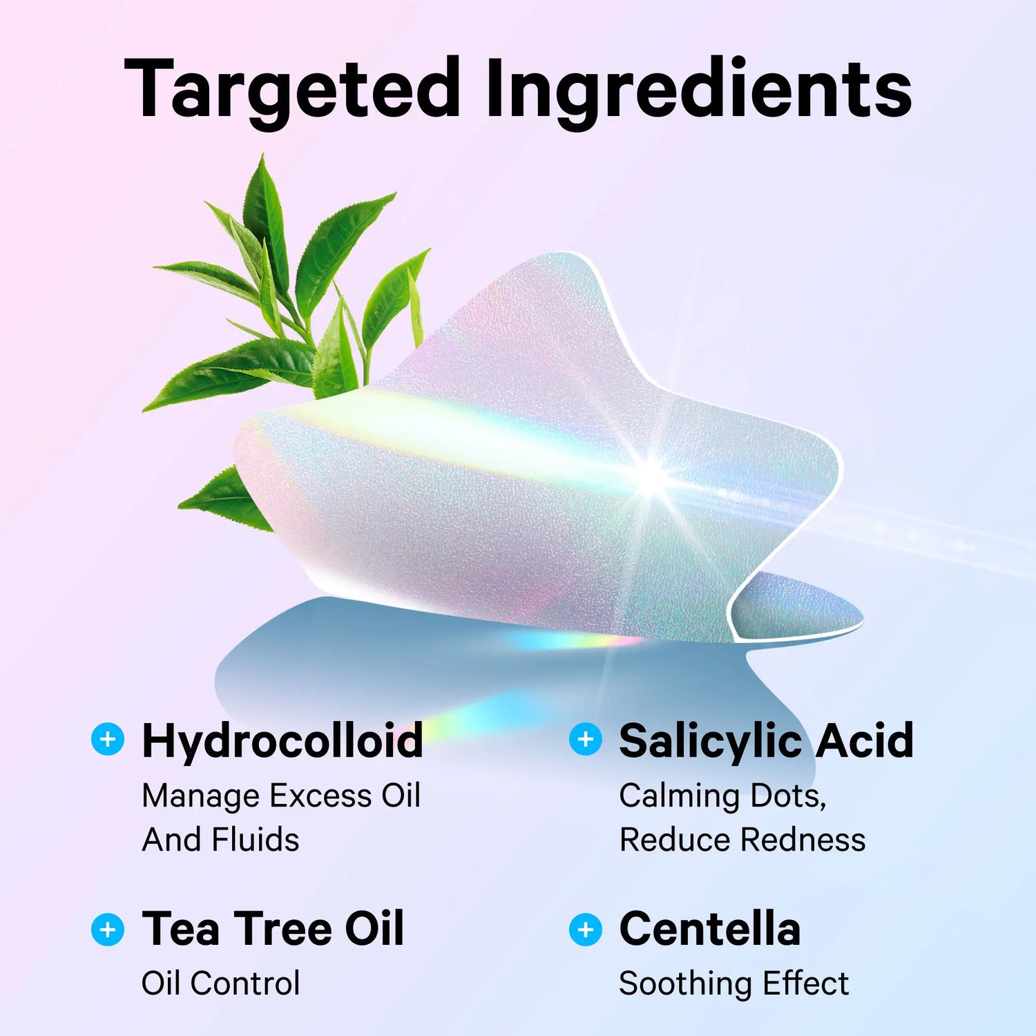 Cute+Hologram Hydrocolloid Pimple Patches--Multi-Shape(72pcs)