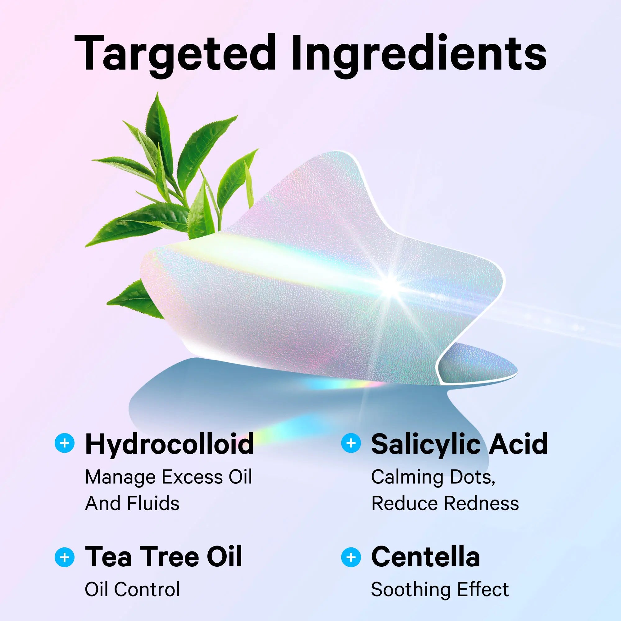 Cute+Hologram Hydrocolloid Pimple Patches--Multi-Shape(72pcs)