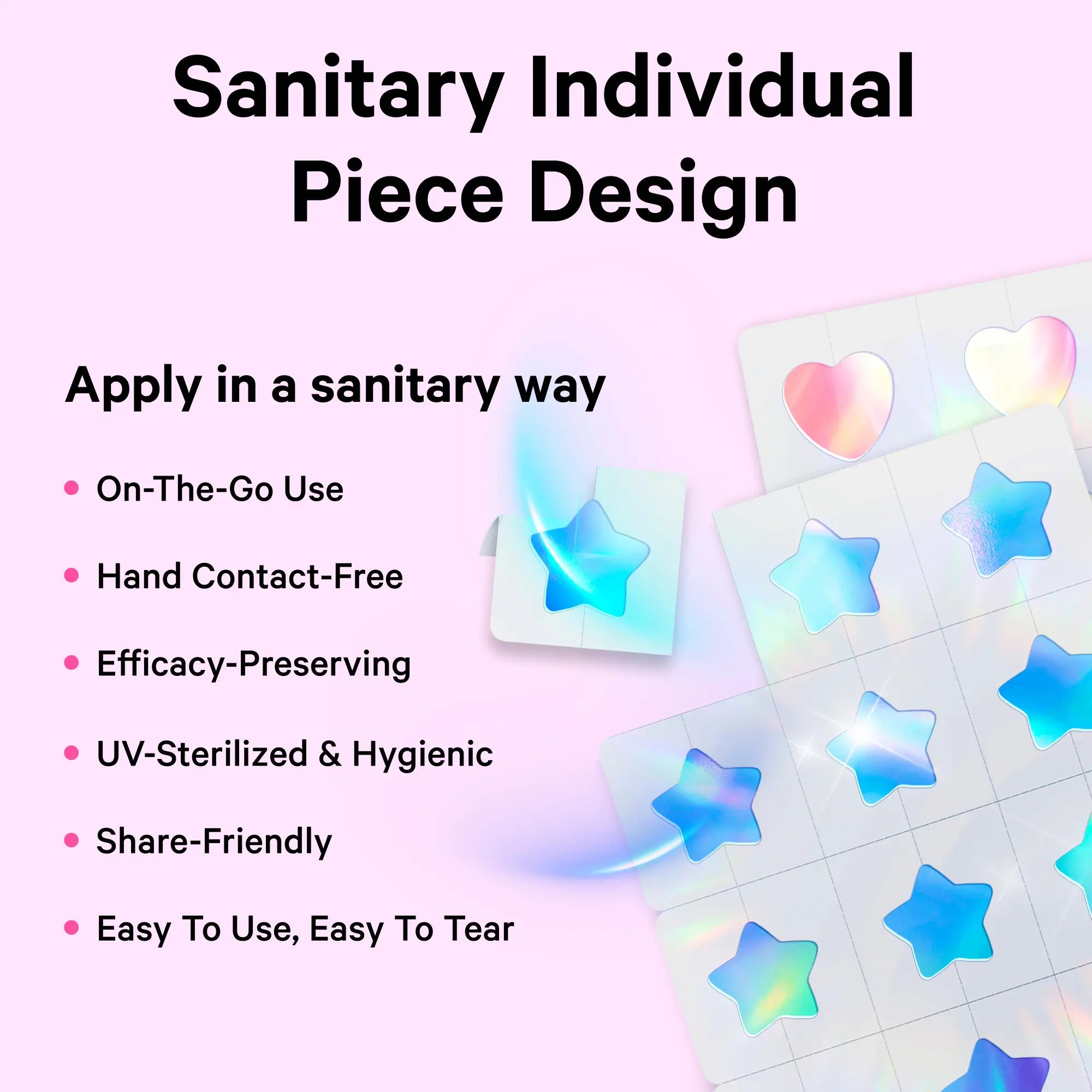 Cute+Hologram Hydrocolloid Pimple Patches--Triple-Shape