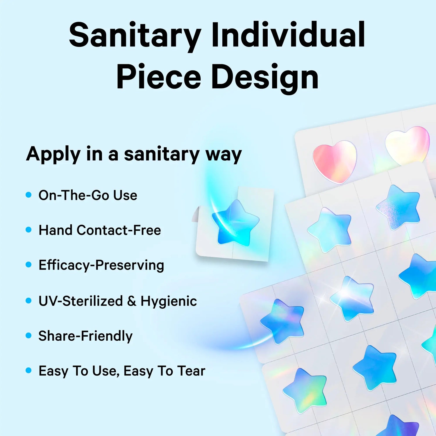 Cute+Hologram Hydrocolloid Pimple Patches--Single-Shape