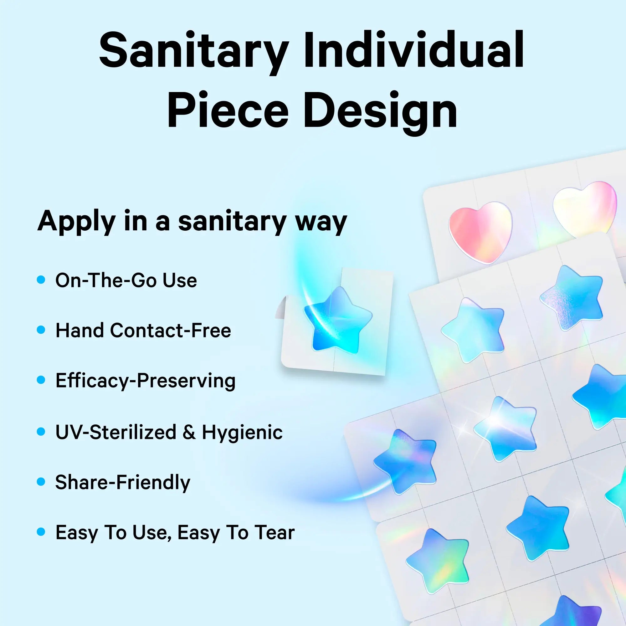 Cute+Hologram Hydrocolloid Pimple Patches--Single-Shape