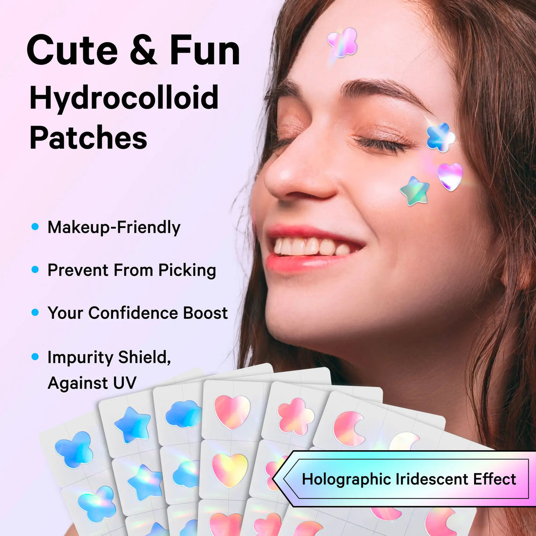 Cute+Hologram Hydrocolloid Pimple Patches--Multi-Shape